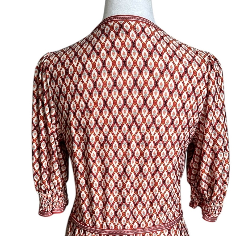 Max Studio Women's Smocked Sleeve Size M Wrap Dress - Picture 17 of 17